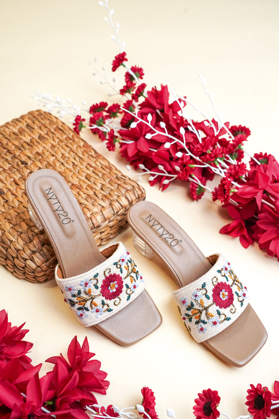 Red flower heel