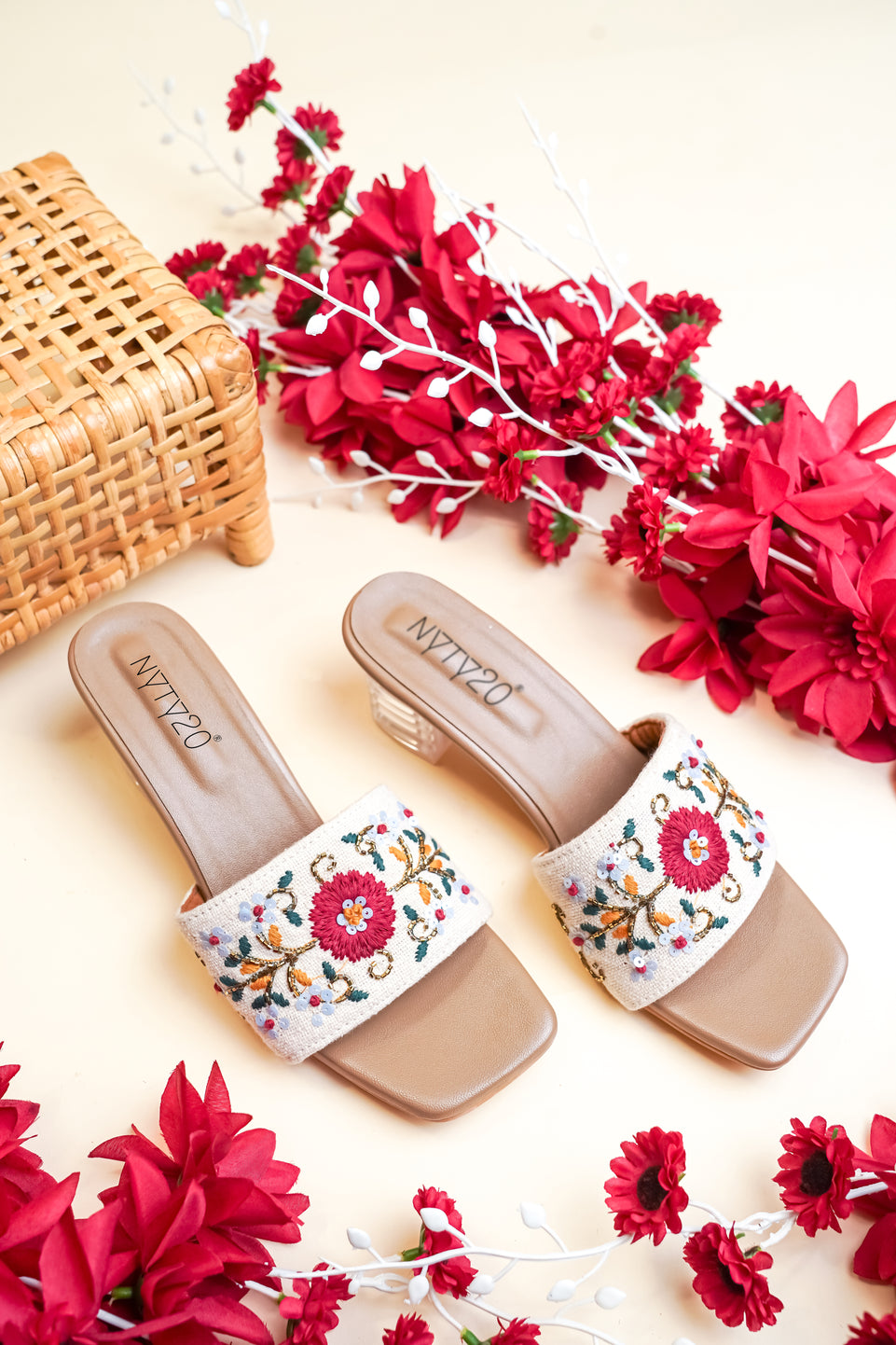 Red flower heel