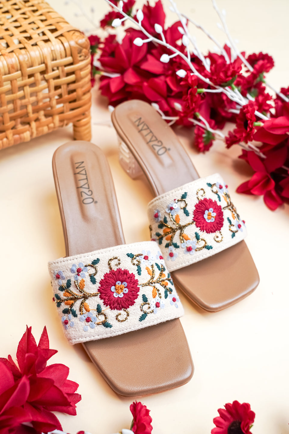 Red flower heel